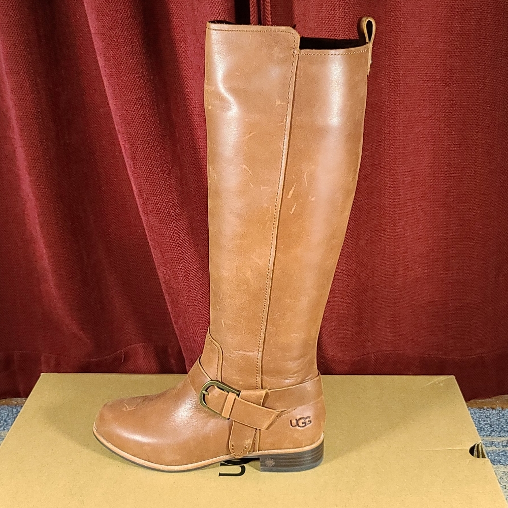 UGG Katelyn Leather Riding Boots – Brown, NWT (MSRP: $200)